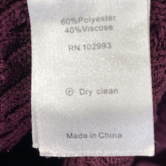 RONNY KOBO Collective Sweater Dress Women Medium Backless Midi Dark Red - Picture 14 of 14